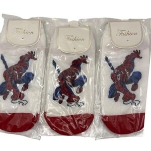 Kids Spider Man Socks‎ Ankle Socks 3 Pack White Red Blue Character Print